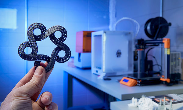 The SAIT catalyst logo printed with a 3D printer